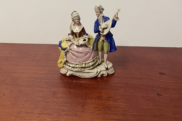 Afbeelding van Duitse keramiek “muziek instrument spelende koppel”