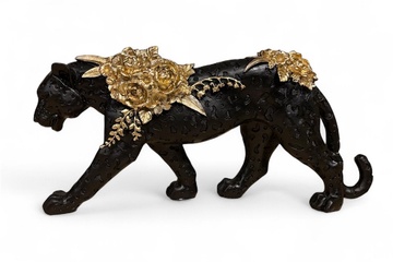 Afbeelding van 2x Luxe decoratie zwart en goud  Panter van L40 cm (nieuwe)