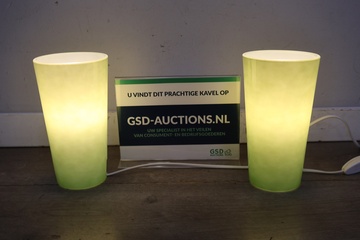Afbeelding van Set van 2 Groen Glazen Lampen