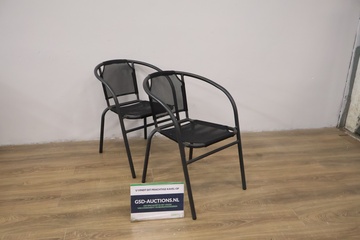 Afbeelding van Set van 2 Zwarte Tuin-Kuipstoeltjes''