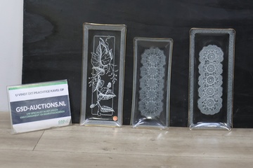 Afbeelding van Kristallen Vintage Cakeschalen 3 stuks'