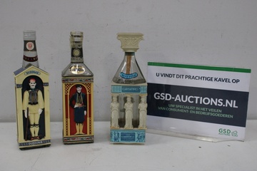 Afbeelding van Set van 3 Decoratieve Griekse Ouzo-Flessen''