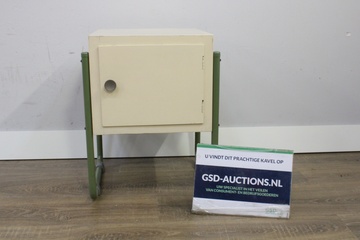 Afbeelding van Vintage Industriëel Nachtkastje Groen Metalen Frame