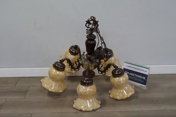 Afbeelding van Vintage kroonluchter met 5 lampen
