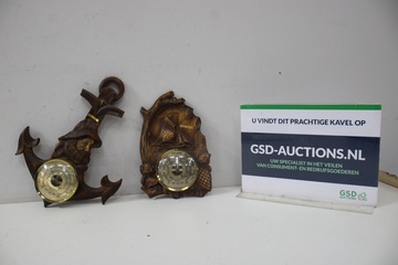 Afbeelding van Set van Twee Houten Maritieme Weerstations