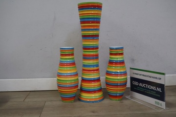 Afbeelding van Set van 3 Kleurrijke Regenboog Vazen