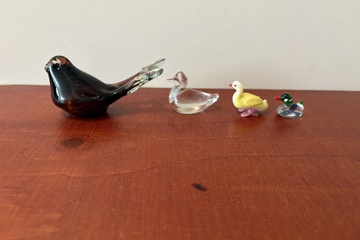 Afbeelding van Decoratieve glazen  van 4 vogels