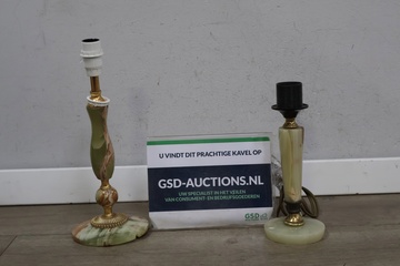 Afbeelding van Set van 2 Onyx Marmeren Tafellampvoeten
