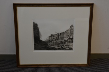 Afbeelding van Gelimiteerde ets van Ian Strang: Repairing Oxfordstreet