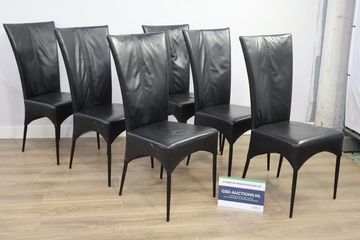 Afbeelding van Set van 6 VHS Lederen Eetkamerstoelen