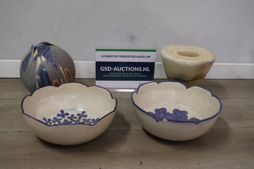 Afbeelding van Set van 2 Handgemaakte Schalen & 2 Vazen