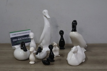 Afbeelding van Set van 11 Porseleinen Eenden'