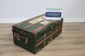 Afbeelding van Antiek Groene Reiskoffer