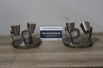 Afbeelding van Set van 2 Geborsteld Stalen 3-Koppige Plafondlampen'