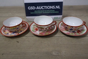 Afbeelding van Porseleinen Japanse kop en schotels'