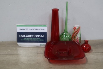 Afbeelding van Mix van 5 Glazen Vazen/Schaal''