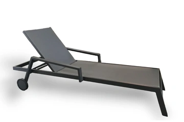 Afbeelding van 2x Ligbed Tijmen stapelbaar antraciet met grote wielen