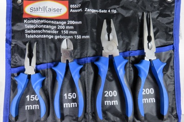 Afbeelding van Tangen set 4 dlg assortiment in Etui-zware uitvoering