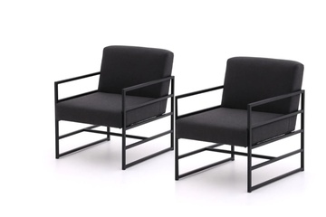 Afbeelding van Hartman Amsterdam set van 2 Loungecharis met Sunbrella stof Donkergrijs