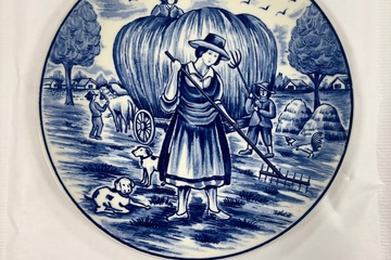 Afbeelding van Herfst Royal Delft Blue wandbord – Delfts Blauw – Hollands t