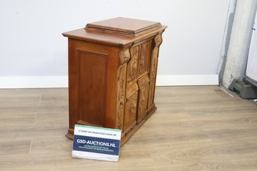 Afbeelding van Antiek Houten Singer Naaimachinekast met Machine