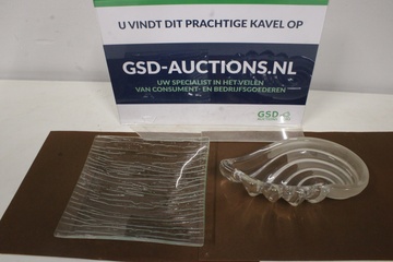 Afbeelding van Set van 2 Art-Deco Glazen Schalen
