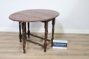 Afbeelding van Vintage Ronde Inklapbare Hang-oor Tafel