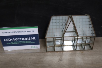Afbeelding van Vintage Glazen Vitrine-Huisje in Hollywood Regency-Stijl