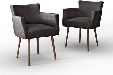 Afbeelding van Set van 2 eetkamerstoelen Billie linnen