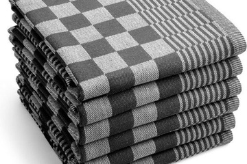 Afbeelding van 24x Horeca vaatdoeken -blauw en zwart