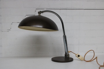 Afbeelding van Vintage Chroom/Bruin Metalen Hala 144 Bureaulamp