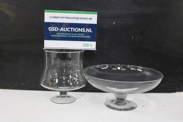 Afbeelding van Set van 2 Grote Glazen Schalen'
