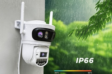 Afbeelding van Triple lens beveiligingscamera met nachtvisie - 3x 5MP