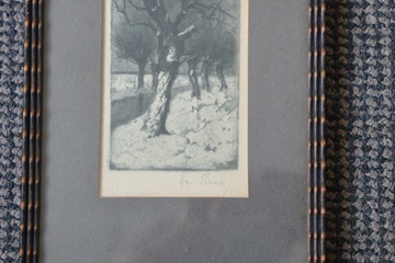 Afbeelding van Ingelijste prent van Jan Thiele: Winters landschap