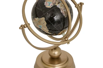 Afbeelding van Wereldbol metalen goudbruin excentriek (nieuwe)