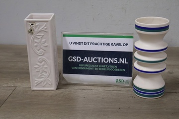 Afbeelding van Set van 2 Flora Plateel Vaasjes