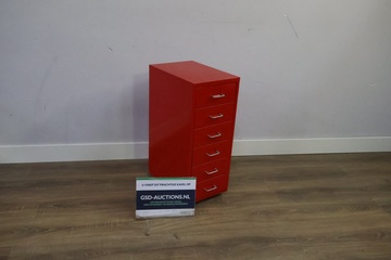 Afbeelding van Rood Metalen Ladeblok met 6-Lades