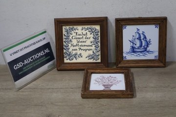 Afbeelding van Ingelijsten wandtegels 3 stuks'