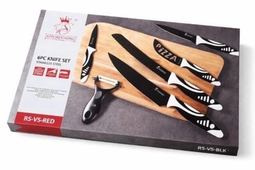 Afbeelding van 2x Royal Swiss - Messenset - 6-delige - Zwart/ wit