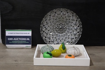 Afbeelding van Vintage Kristallen Fruitschaal met Decoratief Fruit