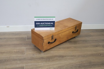 Afbeelding van Vintage Houten Rolkist Vol Houten Latten