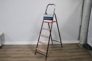 Afbeelding van Vintage 5-Treeds Metalen Schilderladder