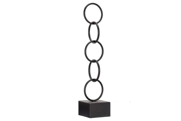 Afbeelding van 1x metalen Ornament 13x13x61,5cm hoog zwart
