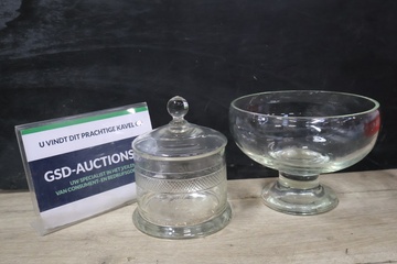 Afbeelding van Glazen Dekselpot met Schaal'