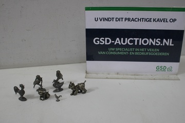 Afbeelding van Set van 6 Metalen Dierenminiaturen