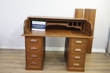 Afbeelding van Antiek Eikenhouten Rolluikbureau''