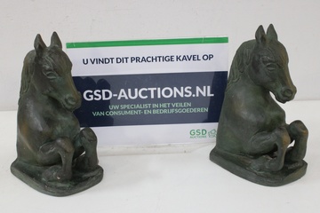 Afbeelding van Set van 2 Brocante Paarden-Boekensteunen