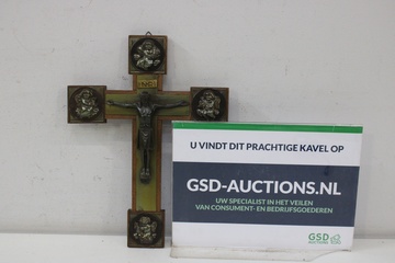 Afbeelding van Antiek Hout/Metalen Kruisbeeld