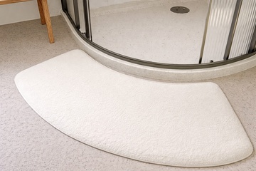 Afbeelding van Douche en badmat gebroken wit - halfrond