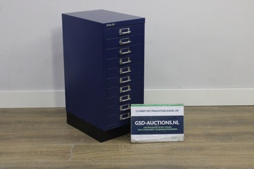 Afbeelding van Blauw Metalen Bisley A4-Archiefkast met 10-Lades